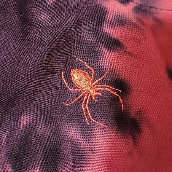 NWT: Disney Mickey Mouse Halloween Tie-Dye Woven Unisex Adult Shirt - Picture 5 of 14